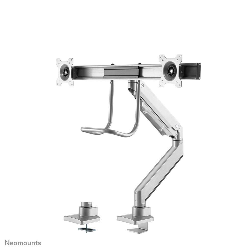 Neomounts NM-D775DXSILVER Brazo de monitor 10-32" - resorte de gas - Topfix - Tope-a-180°